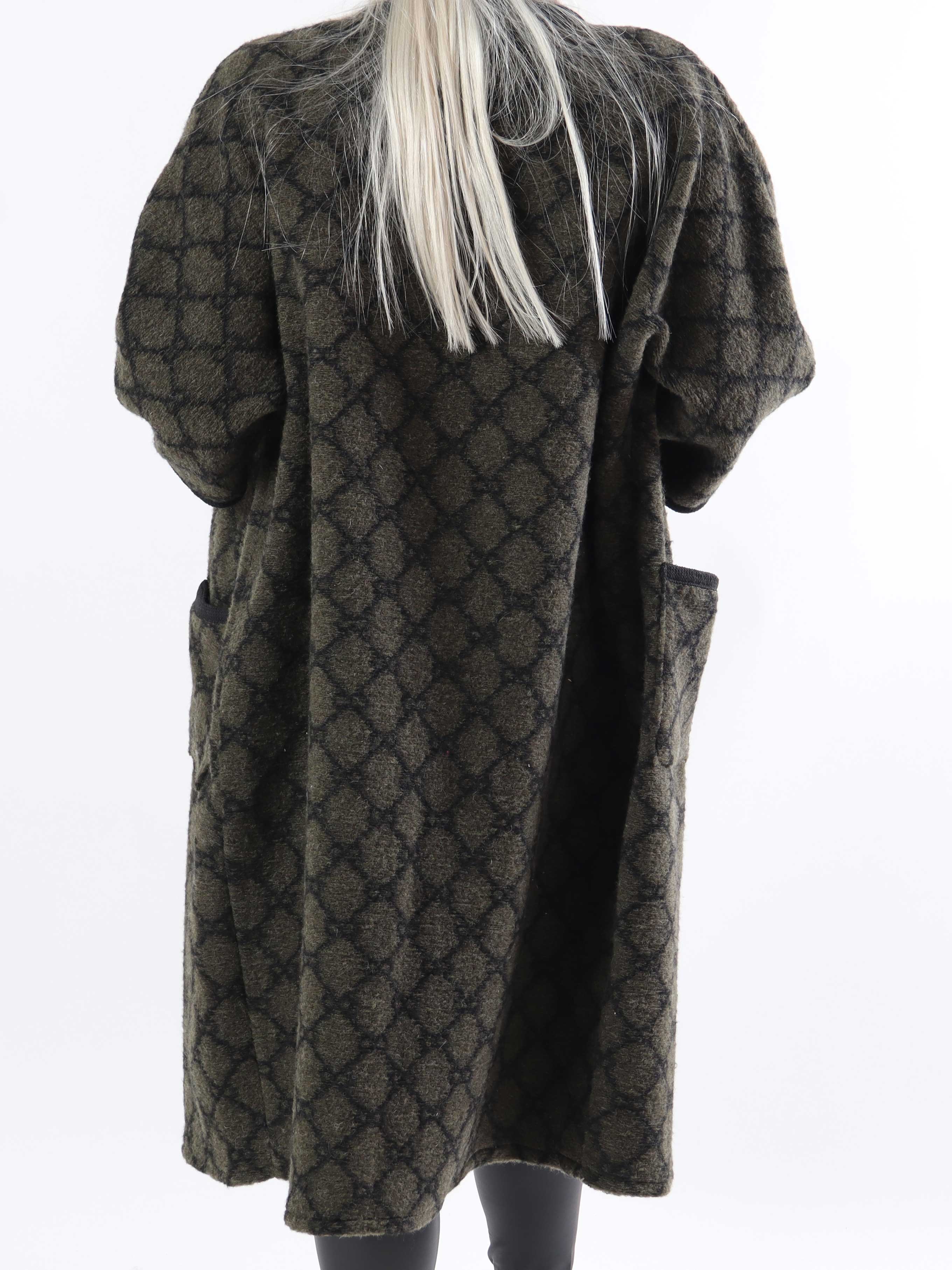 Arianna - Mønstret plus size frakke